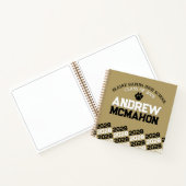 金ゴールド&ブラックポープリント卒業ゲストブック ノートブック (内部)