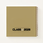 金ゴールド&ブラックポープリント卒業ゲストブック ノートブック (裏面)