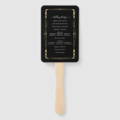 金ゴールド&ブラックミニマルグモダンラム結婚式 プログラム ハンドファン (裏面)