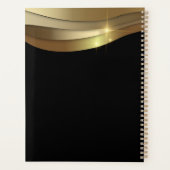 金ゴールド&ブラックミニマルモダンファンシートレンディーシック プランナー手帳 (裏面)