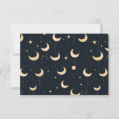 金ゴールド&ブラックムーン&スターズシナブライダルシャワー サンキューカード (裏面)