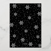 金ゴールド&ブラックモダンクリスマスホリデーディナーパーティー 箔招待状 (裏面)