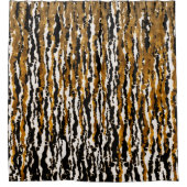 金ゴールド&ブラックモダンサファリレインジャングルグラム シャワーカーテン (正面)