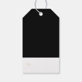 金ゴールド&ブラックモダンディアメリークリスマスギフトラベル ギフトタグ (裏面)