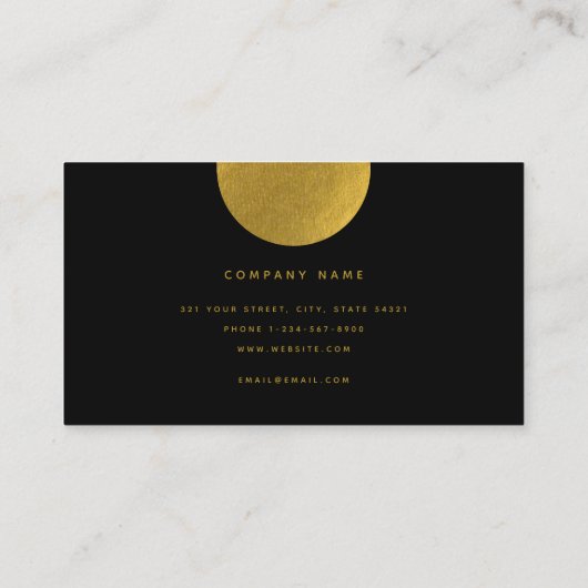 金ゴールド&ブラックモノグラムミニマモダンリスト 名刺 (裏面)