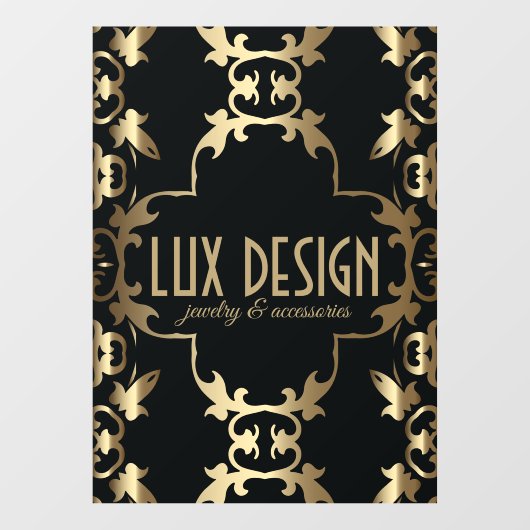 金ゴールド&ブラックラグジュアリーヴィンテージバロッククラシック ウィンドウサイン (シート)