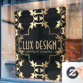 金ゴールド&ブラックラグジュアリーヴィンテージバロッククラシック ウィンドウサイン (カフェ窓)