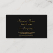 金ゴールド&ブラックラグジュアリー美容師サロンツール 名刺 (裏面)