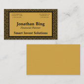 金ゴールド&ブラックラティス金ゴールド&ブラックフレーム 名刺 (正面/裏面)