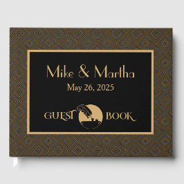 金ゴールド&ブラックヴィンテージアールデコゲストブック ゲストブック