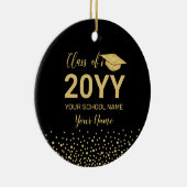 金ゴールド&ブラック写真卒業クリスマスプレゼント セラミックオーナメント (右)