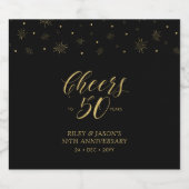 金ゴールド&ブラック応援50周年記念 スパークリングワインラベル (シングルラベル)