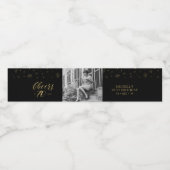 金ゴールド&ブラック応援70年70th Birthday Party ペットボトルラベル (シングルラベル)