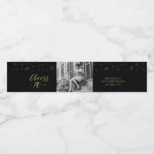 金ゴールド&ブラック応援70年70th Birthday Party ペットボトルラベル