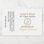 金ゴールド&ブラック手作り自家製せっけん |スクラブラベル フードラベル (シングルラベル)