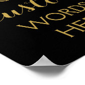 金ゴールド&ブラック独自のサインをカスタム作成 ポスター (角)