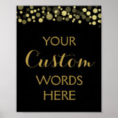 金ゴールド&ブラック独自のサインをカスタム作成 ポスター (正面)