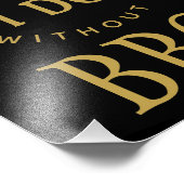 金ゴールド&ブラック私はBBQパーティーを持っていると言えない フォトプリント            (角)