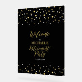 金ゴールド&ブラック紙吹雪リタイアメントパーティーへようこそ アクリルサイン (傾斜)