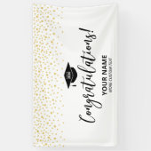 金ゴールド&ブラック紙吹雪卒業祝い 横断幕 (縦)