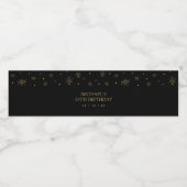 金ゴールド&ブラック紙吹雪50th大人の誕生日パーティー ペットボトルラベル (シングルラベル)