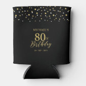 金ゴールド&ブラック紙吹雪80thバースデーパーティーのお願い 缶クーラー (正面)