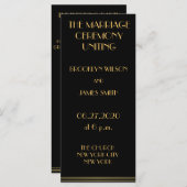 金ゴールド&ブラック素晴らしギャツビー結婚式 プログラム (正面/裏面)