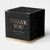 金ゴールド&ブラック美しいエレガントな結婚式ありがとう フェイバーボックス (正面サイド)