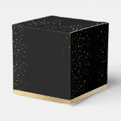 金ゴールド&ブラック美しいエレガントな結婚式ありがとう フェイバーボックス (裏面サイド)