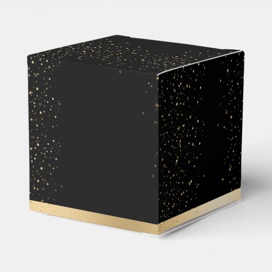 金ゴールド&ブラック美しいエレガントな結婚式ありがとう フェイバーボックス (裏面サイド)