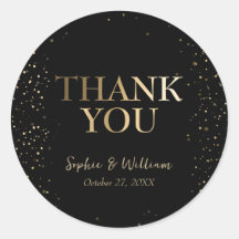 金ゴールド&ブラック美しいエレガントな結婚式ありがとう