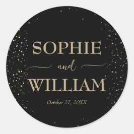 金ゴールド&ブラック美しいエレガントな結婚式 ラウンドシール