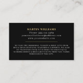 金ゴールド&ブラック車いすアクセシブル運転手 名刺 (裏面)