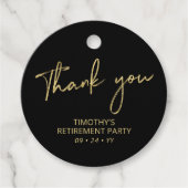 金ゴールド&ブラック退職パーティーお願い フェイバータグ (正面)