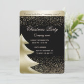 金ゴールド/ブラック高級企業のクリスマスパーティー 招待状 (スタンド正面)