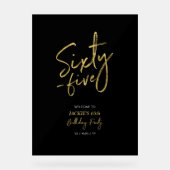 金ゴールド&ブラック465thバースデーパーティーへようこそ アクリルサイン (正面)