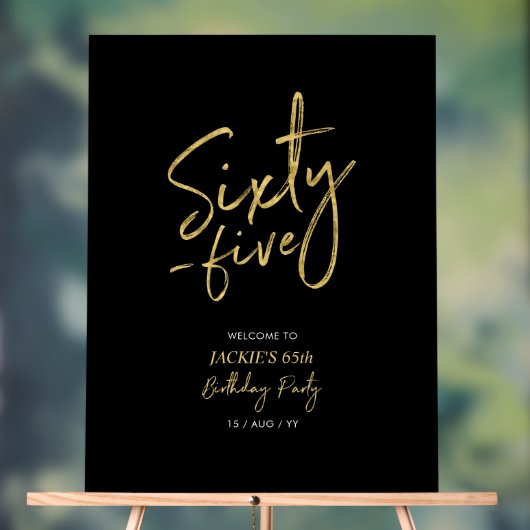 金ゴールド&ブラック465thバースデーパーティーへようこそ アクリルサイン (ニュートラル)