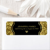 金ゴールド&ブラック50周年結婚ワインラベル ラベル (インサイチュ)