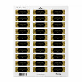 金ゴールド&ブラック50周年結婚ワインラベル ラベル (フルシート)