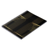 金ゴールド、ブラック、エレガント、カッコいいトレンディーユニークラインアート ノートブック (左側)