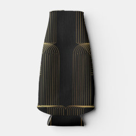 金ゴールド、ブラック、エレガント、カッコいいトレンディーユニークラインアート ボトルクーラー