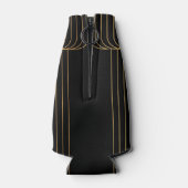 金ゴールド、ブラック、エレガント、カッコいいトレンディーユニークラインアート ボトルクーラー (裏面)