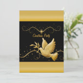 金ゴールド·ブラック·クリスモダンマス·テンプレート 招待状 (スタンド正面)