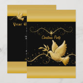 金ゴールド·ブラック·クリスモダンマス·テンプレート 招待状 (正面/裏面)