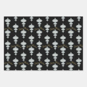 金ゴールド、ブラック、グレーの洗練されたクリスマス ラッピングペーパーシート (正面3)