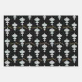 金ゴールド、ブラック、グレーの洗練されたクリスマス ラッピングペーパーシート (正面3)