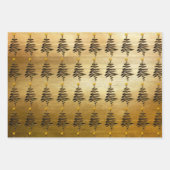 金ゴールド、ブラック、グレーの洗練されたクリスマス ラッピングペーパーシート (正面2)