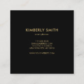 金ゴールド·ブラック·グレーミニマリスト·ビジネス·カード スクエア名刺 (裏面)