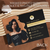 金ゴールド&ブラック、シルエットSVGファイルに独自の写真を追加 名刺