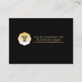 金ゴールド&ブラック、ハイビスカス図形SVGに独自の写真を追加 名刺 (正面)